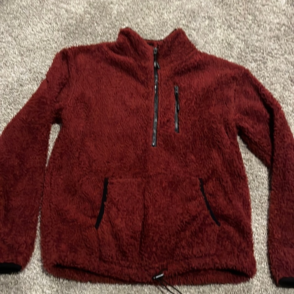 Fuzzy Maroon Jacket